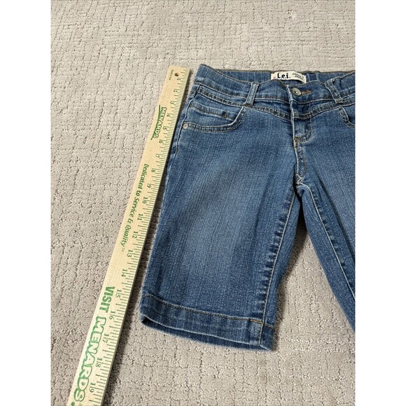 LEI Y2k Jeans Shorts Chelsea Lowrise. Girl’s Size 8 Embroider Pockets - Picture 6 of 13